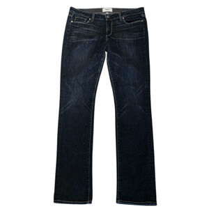 PAIGE Skyline Straight Jeans Womens 34x32 Lucid Dark Wash Mid Rise USA
